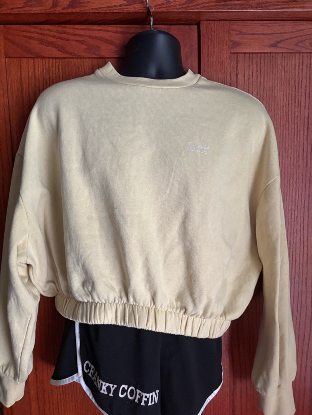 Levi's Yellow Cropped Crewneck Sweatshirt